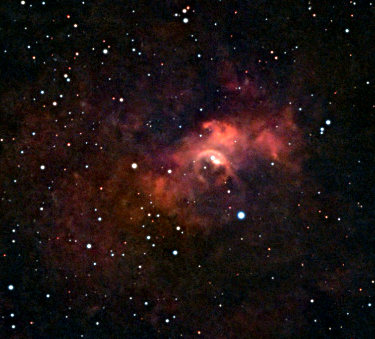 Last processed DWARF 3 observation of NGC 7635, the Bubble Nebula
